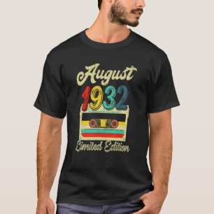 August 1932 90. Geburtstag 90 Jahre alt T-Shirt