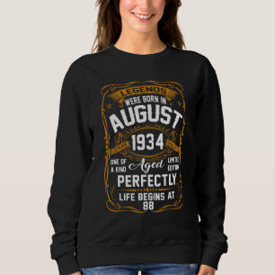August 1934 88. Geburtstag 88 Jahre alte Männer Fr Sweatshirt