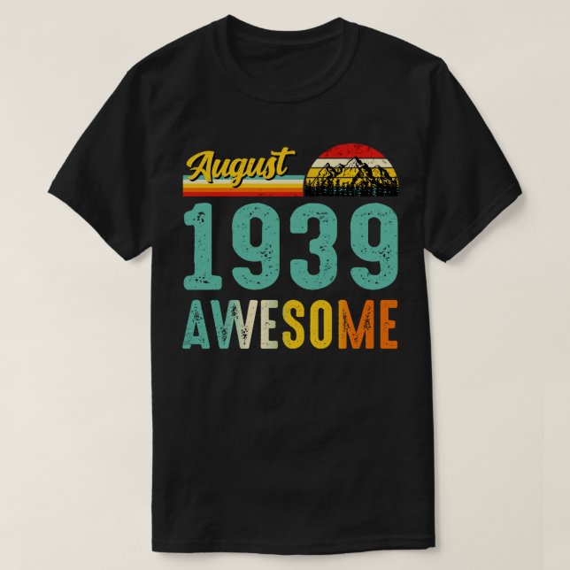August 1939 Geburtstagsgeschenk Shirt Vintager Aug (Design vorne)