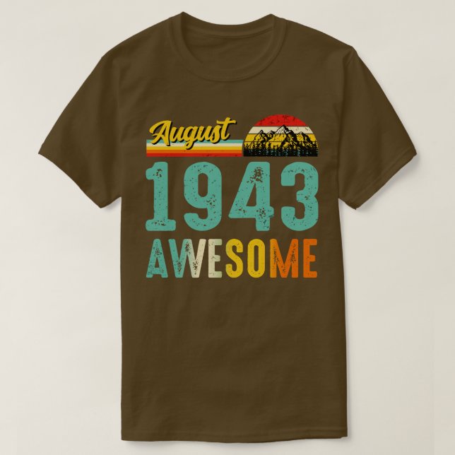 August 1943 Geburtstagsgeschenk Shirt Vintager Aug (Design vorne)