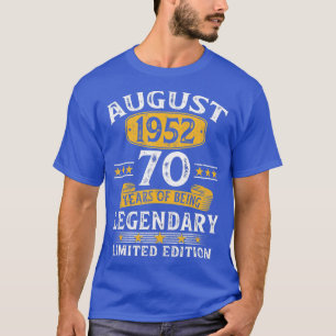 August 1952 70 Jahre altes Geschenk für Männer Vin T-Shirt