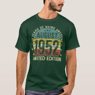 August 1952 70 Jahre altes Geschenk für Männer Vin T-Shirt