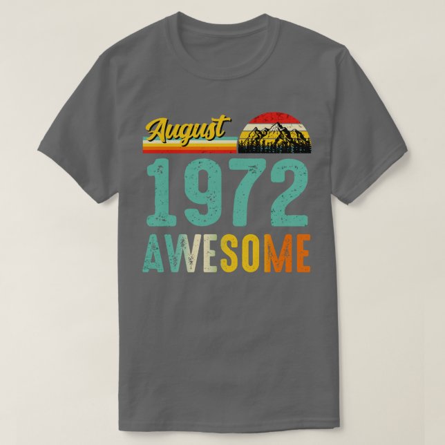 August 1972 Geburtstagsgeschenk Shirt Vintager Aug (Design vorne)