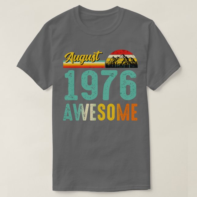 August 1976 Geburtstagsgeschenk Shirt Vintager Aug (Design vorne)