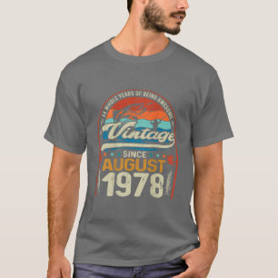 August 1978 Vintage 44th Birthday 44 Year Old Fish T-Shirt