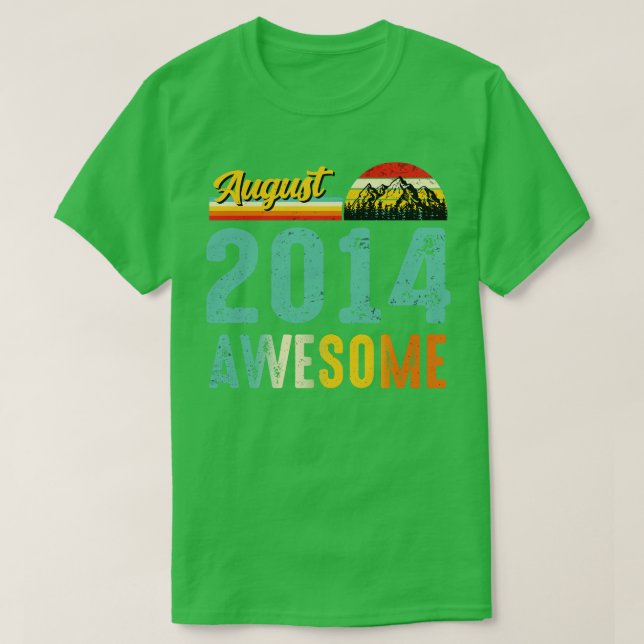 August 2014 Geburtstagsgeschenk Shirt Vintager Aug (Design vorne)
