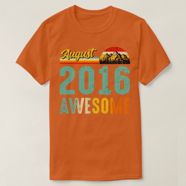 August 2016 Geburtstagsgeschenk Shirt Vintager Aug (Design vorne)