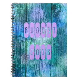 August 2016 Lila Turquoise Month Notebook Notizblock