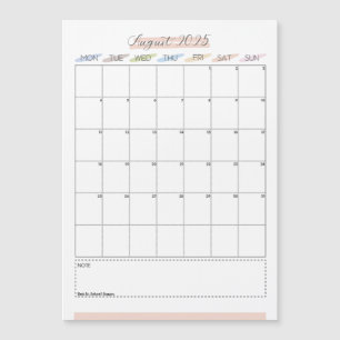 August 2025 Magnetkalender Magnetkarte