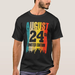August 24 Limited Edition Monat 8 24 Tage Retro V T-Shirt