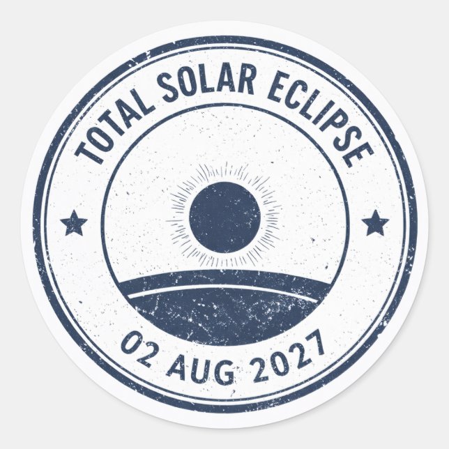 August 2 2027 Solar Eclipse Runder Aufkleber (Vorderseite)