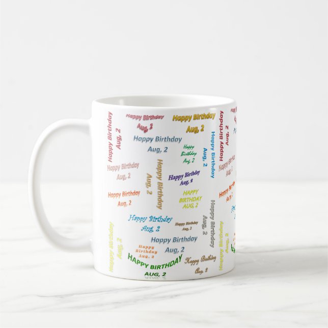 August, 2 Tasse zum Geburtstag (Links)