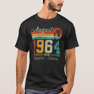 August 58 Jahre Vintag 1964 58. Geburtstag T-Shirt
