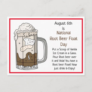 August 6 ist der Tag des Root Beer Float Rezept Postkarte
