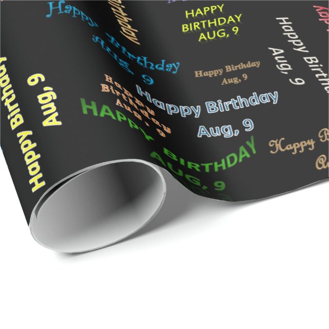 August, 9 Geburtstagsgeschenkpapier Geschenkpapier (Rolleneckpunkt)