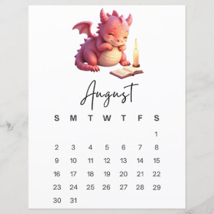 August Baby Dragon Storybook Fantasy Kalender 