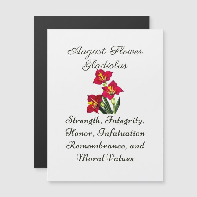 August Birth Month Blume Gladiolus Birth Gift Magnetkarte (Vorne/Hinten)