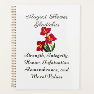August Birth Month Blume Gladiolus Birth Gift Planer
