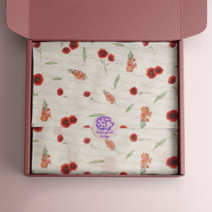 August Birth Month Blume Poppy Gladiolus Seidenpapier