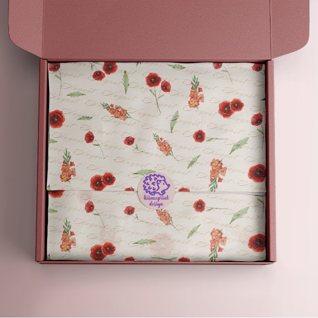 August Birth Month Blume Poppy Gladiolus Seidenpapier (Von Creator hochgeladen)