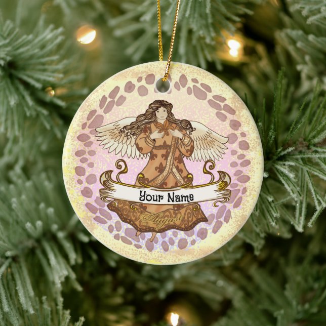 August Birthday Angel Geburtstagsschmuck Keramik Ornament (Baum)