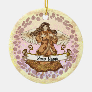 August Birthday Angel Geburtstagsschmuck Keramik Ornament