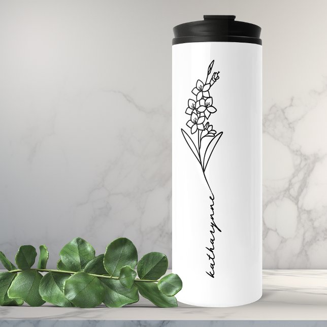 August Birthday Month Blume Gladiolus Thermosbecher (August Birthday Month Flower Gladiolus Thermal Tumbler)