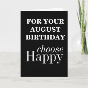**AUGUST BIRTHDAY WISHES** SAGEN "GLÜCKLICH" KARTE