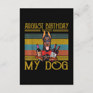 August Birthday With My Doberman Pinscher Dog 2020 Begleitkarte