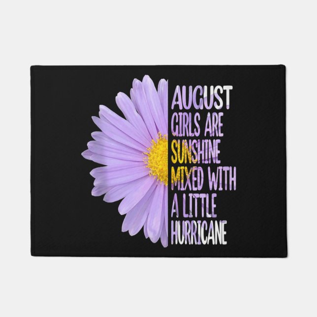 August Birthday Womens Gift Funny Daisy Aster Gesc Fußmatte (Vorderseite)