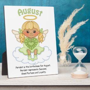 August Birthstone Angel Blonde Plaque Fotoplatte