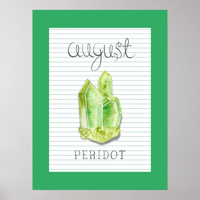 August Birthstone Peridot 18x24 Kunstwerk Poster (Vorne)