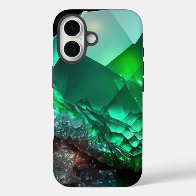 August Birthstone Peridot Abstrakt Neon Crystal Case-Mate iPhone Hülle (Rückseite)