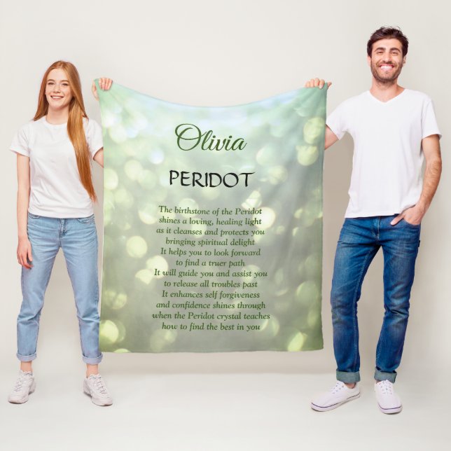 August Birthstone Peridot Design Fleecedecke (Beispiel)