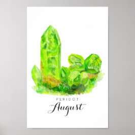 August Birthstone - Wasserfarbe Peridot | Poster
