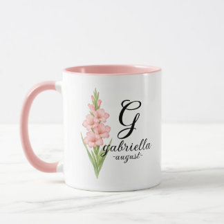 August Bloom – Elegante Gladiolus-Geburtsblumen-Ta Tasse