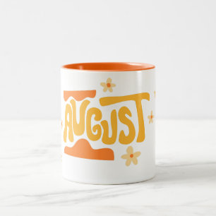 August-Blumentypografie Zweifarbige Tasse