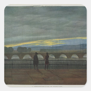 August Bridge in Dresden Quadratischer Aufkleber
