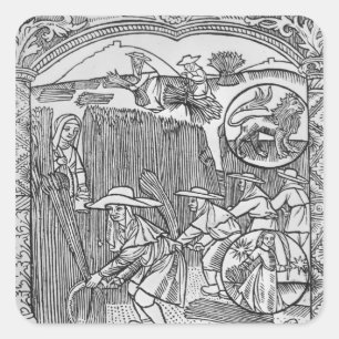 August, Ernte, Leo Quadratischer Aufkleber