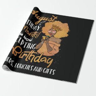 August Es ist mein Geburtstag Black August Leo Vir Geschenkpapier