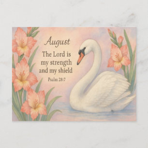 August Flamingo Bibelvers Christlicher Geburtstag Postkarte