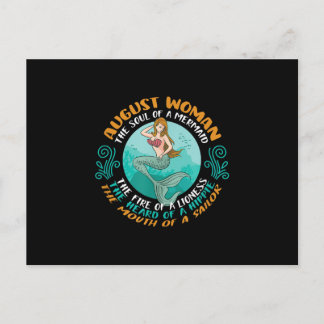 August Frau Soul von Meerjungfrau Leo Zodiac Gebur Einladungspostkarte