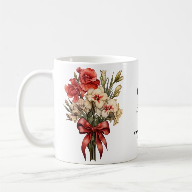 August Geburt Blume Gladiolus Kaffeetasse (Links)