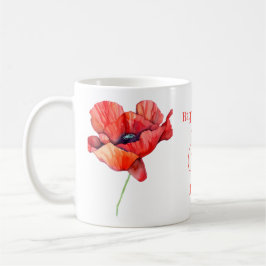 August Geburt Blume Roter Mohn Aquarell Blumenmoor Kaffeetasse
