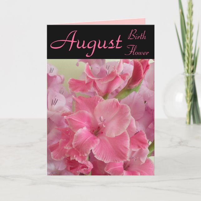 August-Geburts-Blume - Gladiola Anmerkungs-Karte Karte (Vorderseite)