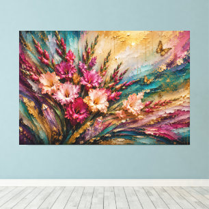 August-Geburtsblume Gladiole Energie Abstracts Leinwanddruck