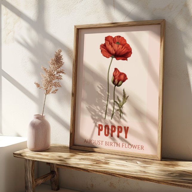 August-Geburtsblume Mohn Geburtstag Poster (Von Creator hochgeladen)
