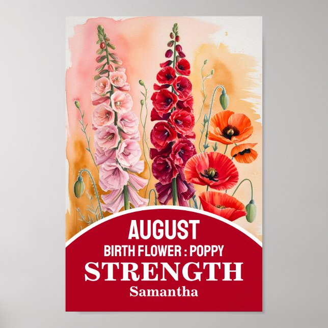 August Geburtsmonat Blume Christliche Mauer Kunst Poster (Vorne)