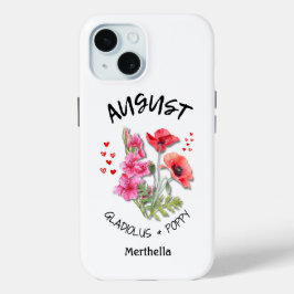 AUGUST Geburtsmonat Blume Individuelle Name Case-Mate iPhone Hülle