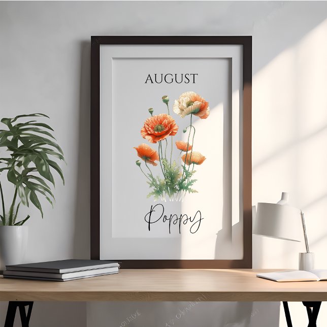 August-Geburtsmonats-Mohn-Blumen Poster (Von Creator hochgeladen)